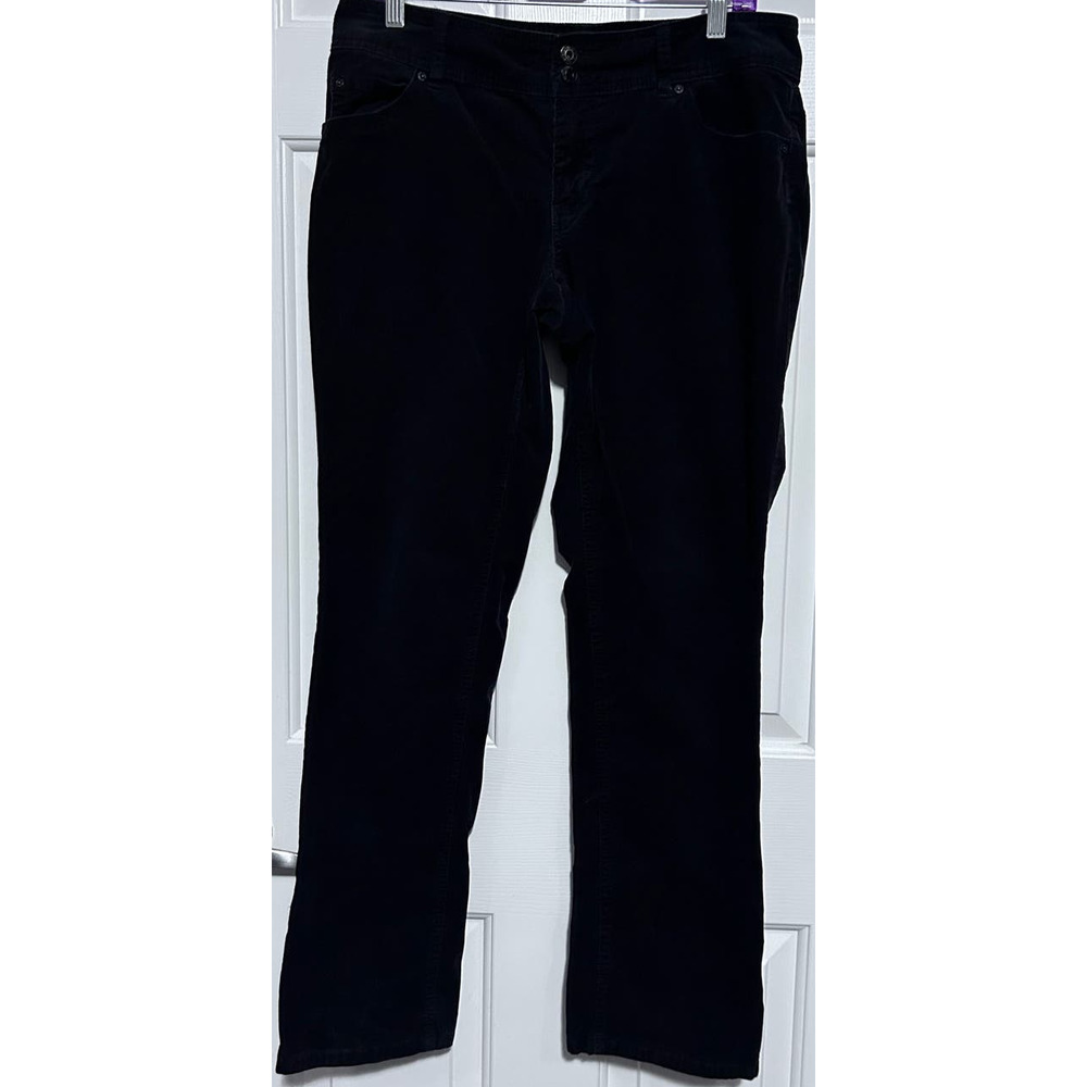 A.N.A. A New Approach Women's Curvy Fit Black Corduroy Mid-Rise Boot Cut Size 12